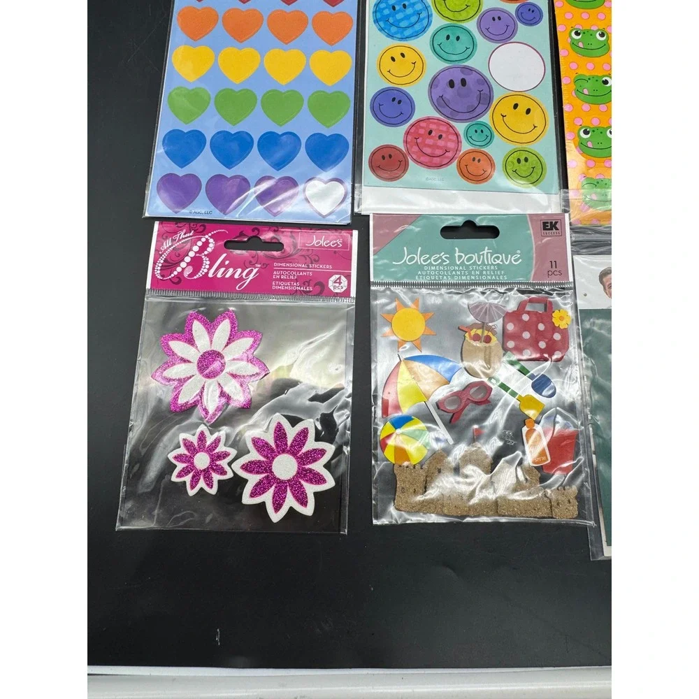 Lot of 10 New Scrapbooking Sticker Packs Jolee's Soft Spoken Kids Wedding Frog